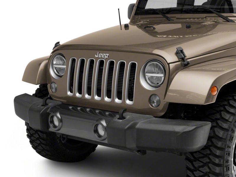 Raxiom 97-18 Jeep Wrangler TJ & JK Axial 7-In LED Headlights w/ DRL - Black Housing (Clear Lens)