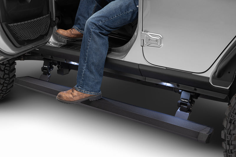 RealTruck 18-24 Jeep Wrangler 4dr VoltStep Electric Running Board Kit (Drilling Req.) - Tex. Blk