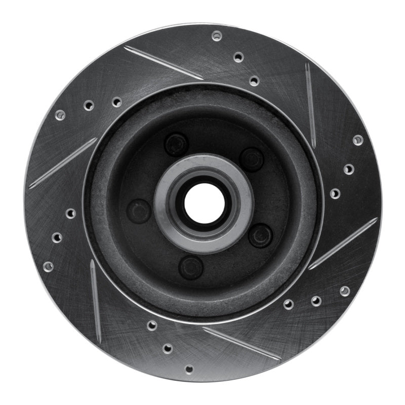R1 70-72 Ford Country Squire Front Left Drilled & Slotted Silver Brake Rotor
