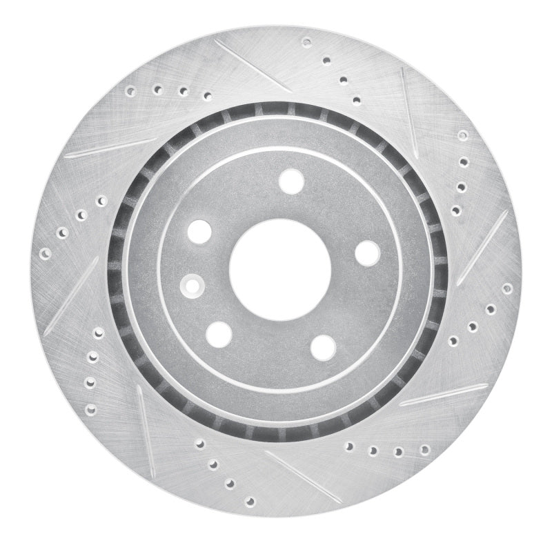 R1 16-24 Cadillac ATS Rear Right Drilled & Slotted Silver Brake Rotor