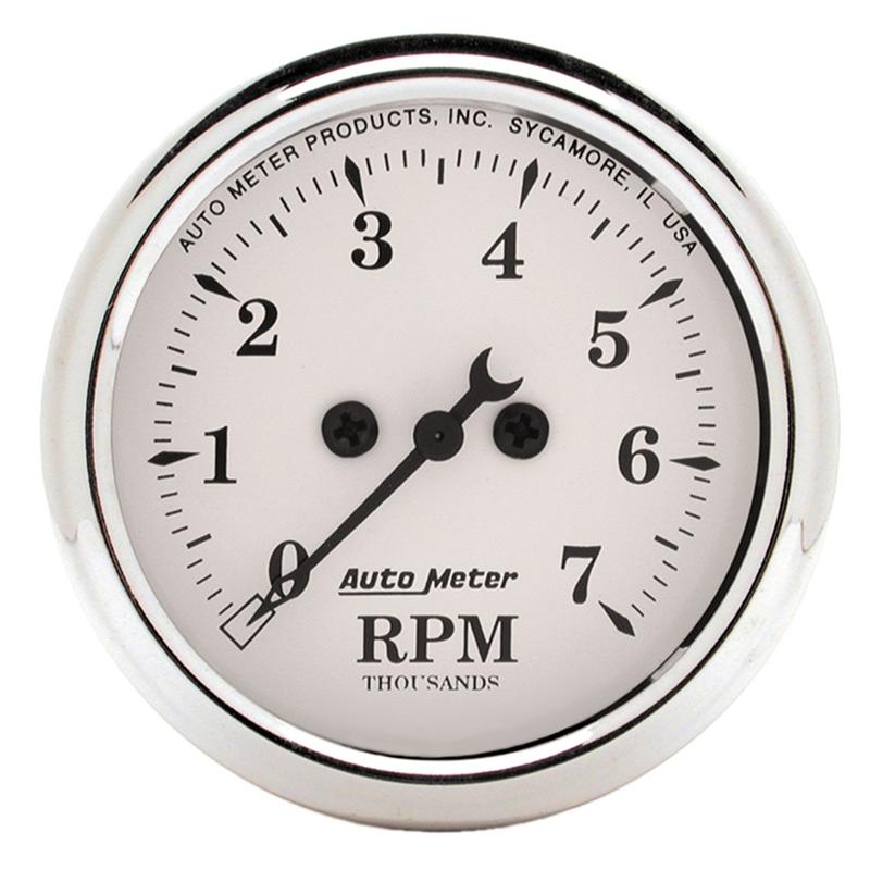 Auto Meter Speedometer 3-1/8in and 2-1/16in Mechanical 5-Piece Old Tyme White Gauge Kit