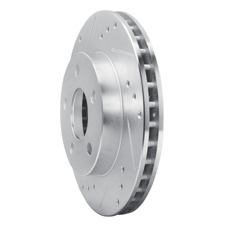 R1 86-92 Ford Thunderbird Front Left Rear Left Drilled & Slotted Silver Brake Rotor