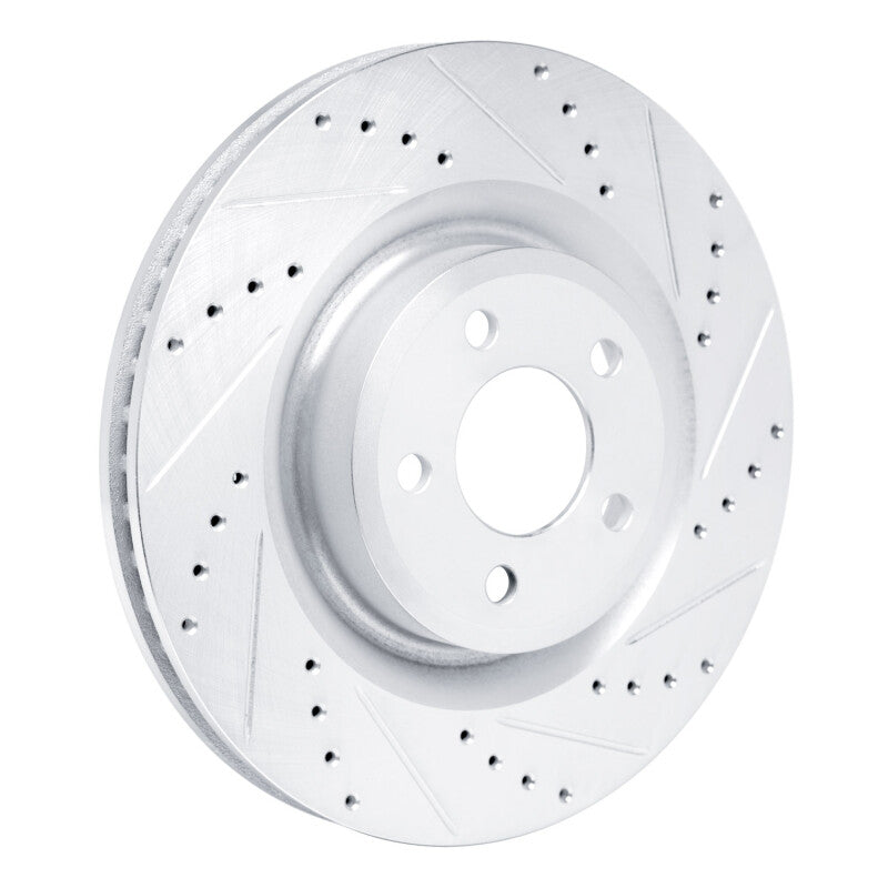 R1 20-25 Ford Explorer Front Right Drilled & Slotted Silver Brake Rotor