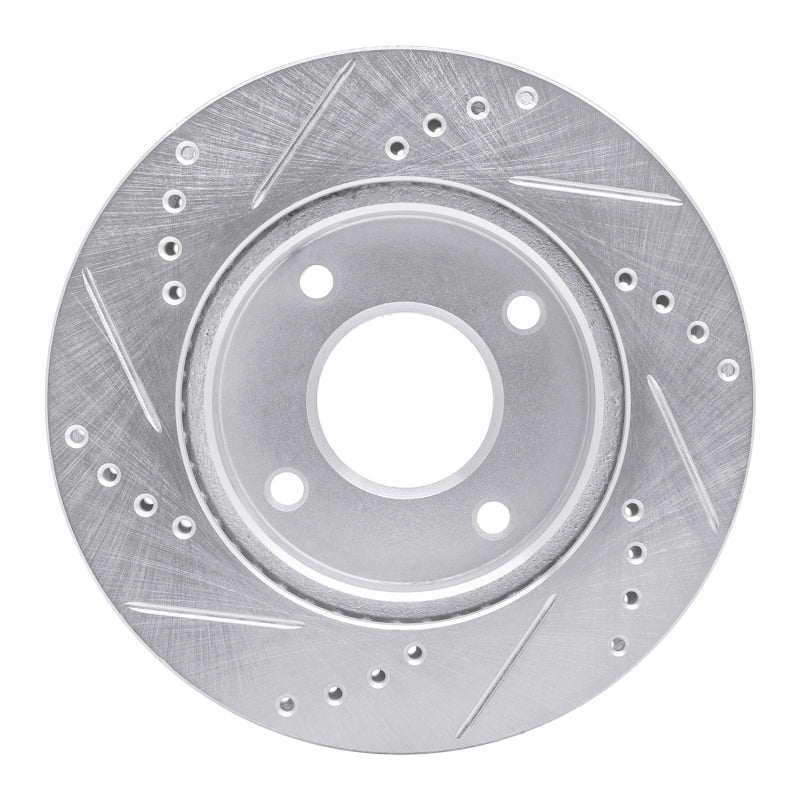 R1 07-17 Nissan TIIDA (Mexico) Front Right Drilled & Slotted Silver Brake Rotor