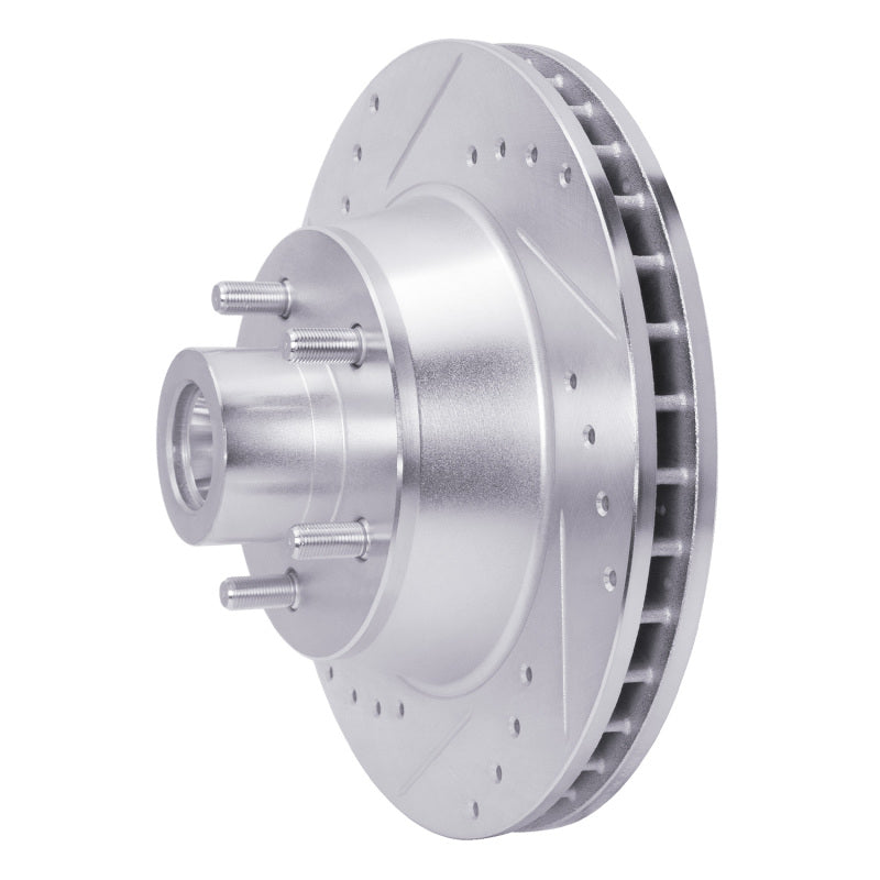 DFC 69-73 Chrysler New Yorker Front Left Drilled & Slotted Silver Brake Rotor