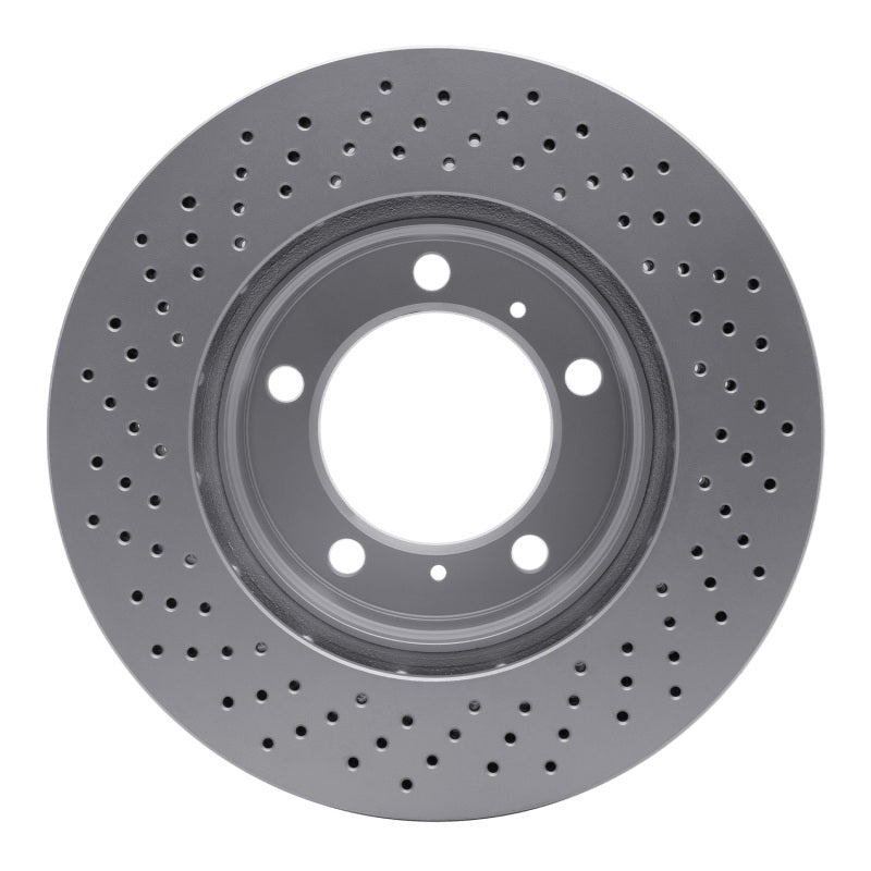 R1 05-08 Porsche Cayman Right Front Drilled GeoSPEC Coated Rotor