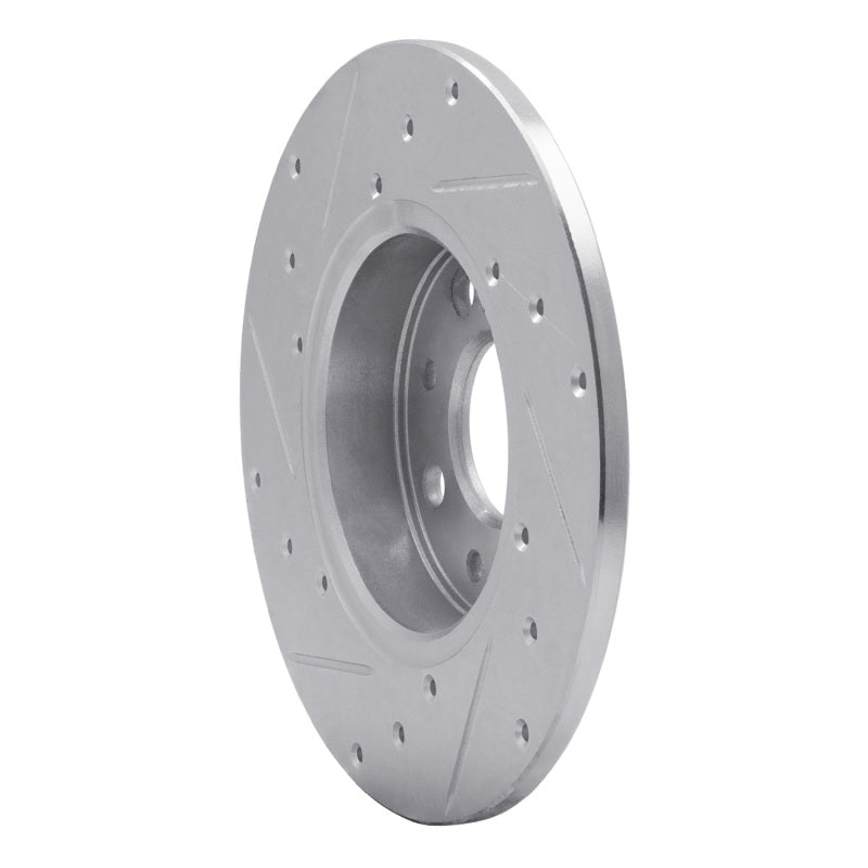 DFC 13-19 Fiat 500E Rear Right Drilled & Slotted Silver Brake Rotor