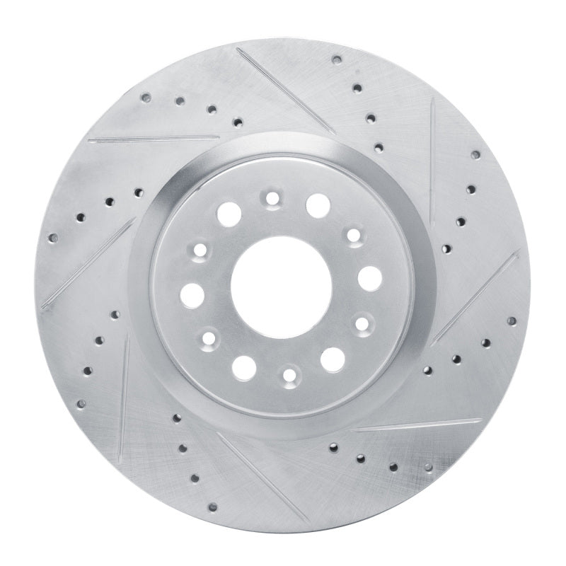 R1 17-25 Buick Enclave Front Right Drilled & Slotted Silver Brake Rotor