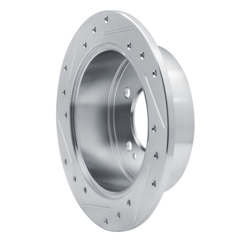 R1 10-13 Kia Forte5 Rear Right Drilled & Slotted Silver Brake Rotor