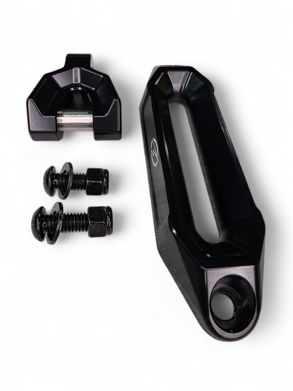 Elektric Offroad Winch Hawse Fairlead And Hook Combo Anodized Black
