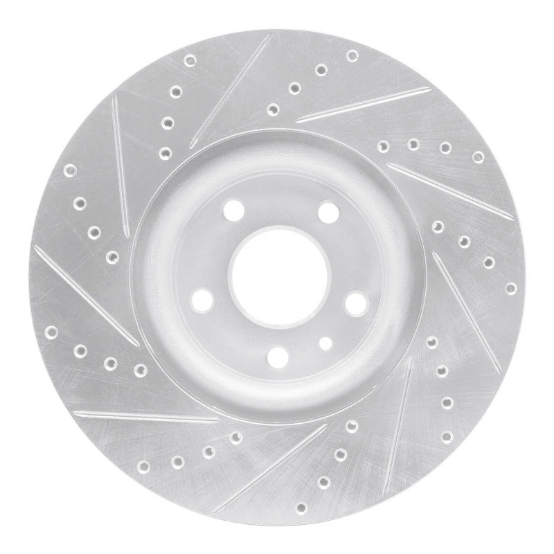 R1 13-20 Ford Fusion Front Right Drilled & Slotted Silver Brake Rotor