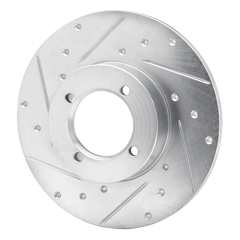 DFC 80-83 Nissan 200SX Front Left Drilled & Slotted Silver Brake Rotor