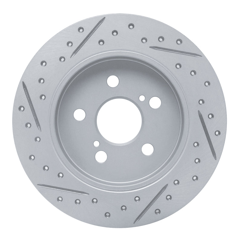 R1 09-24 Lexus CT200H Rear Right Drilled & Slotted Geo-Carbon Rotor
