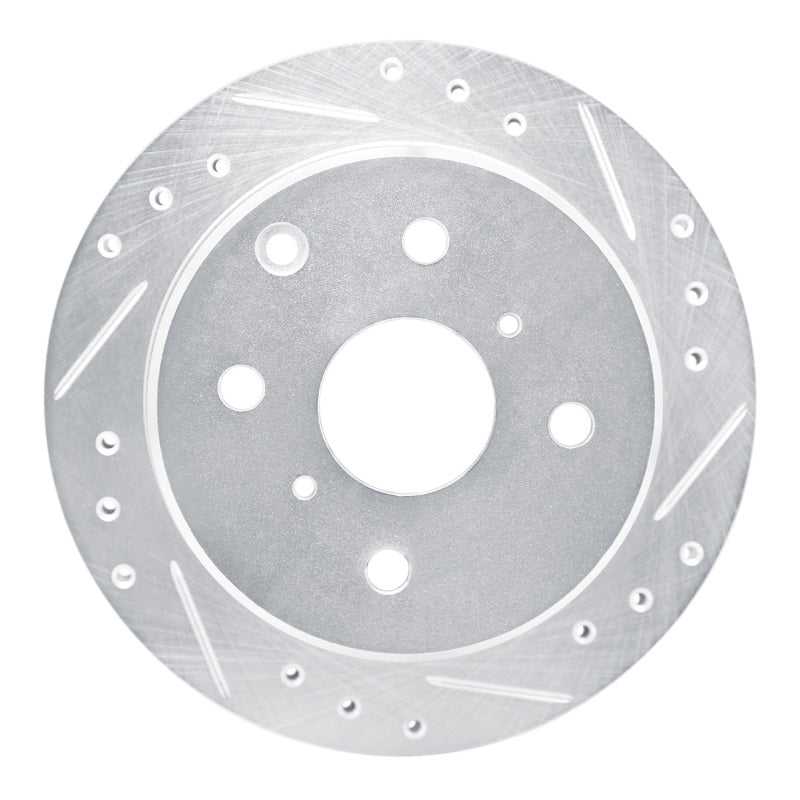 R1 83-84 Toyota Cressida Rear Right Drilled & Slotted Silver Brake Rotor