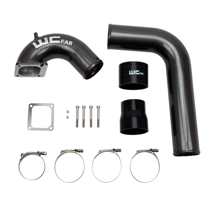 Wehrli 03-07 Cummins 5.9L 3.5in Intake Horn & Driver Intercooler Pipe - Fine Texture Black