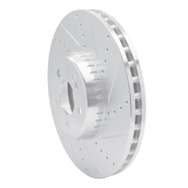 R1 15-23 Mercedes-Benz C350E Front Right Drilled & Slotted Silver Brake Rotor