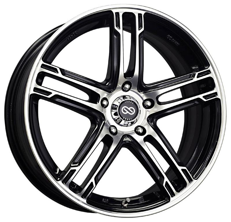 Enkei FD-05 18X7.5 5x112 53mm Offset 72.6mm Bore Black Machined Wheel (MOQ 40)