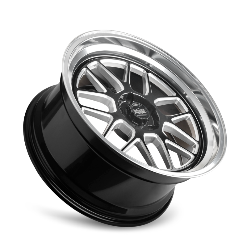 Ridler 611 20x10 / 5x120.65 BP / 0mm Offset / 83.82mm Hub Gls Blk Mill w/ Diamond Cut Lip Wheel