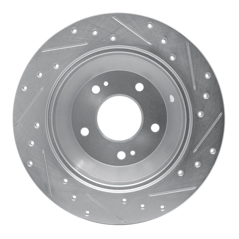 DFC 10-21 Hyundai Santa Fe Sport Rear Left Drilled & Slotted Silver Brake Rotor