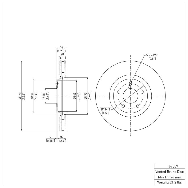 R1 07-17 Nissan Juke Front Brake Rotor