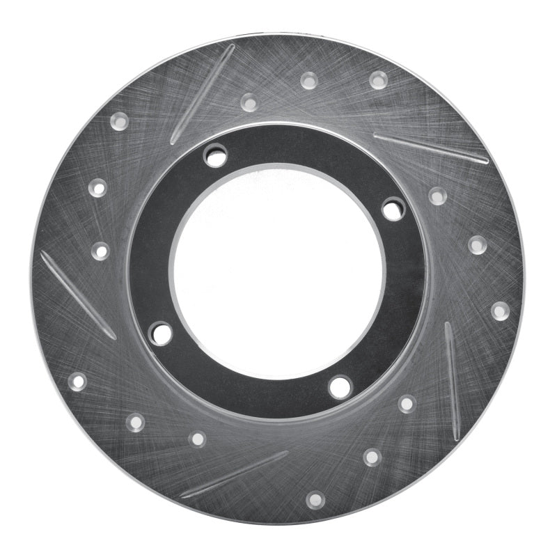 R1 73-79 Honda Civic Hatchback Front Left Drilled & Slotted Silver Brake Rotor