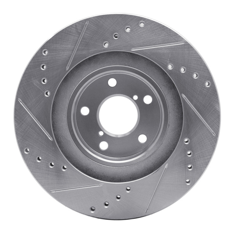 R1 01-08 Saab 9-2X Front Right Drilled & Slotted Silver Brake Rotor