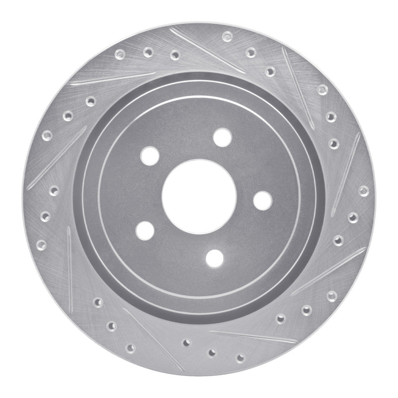 R1 89-95 Chrysler Daytona Rear Right Drilled & Slotted Silver Brake Rotor