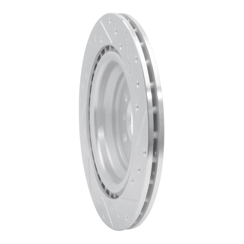 R1 12-19 Mercedes-Benz GLE300D Rear Left Drilled & Slotted Silver Brake Rotor