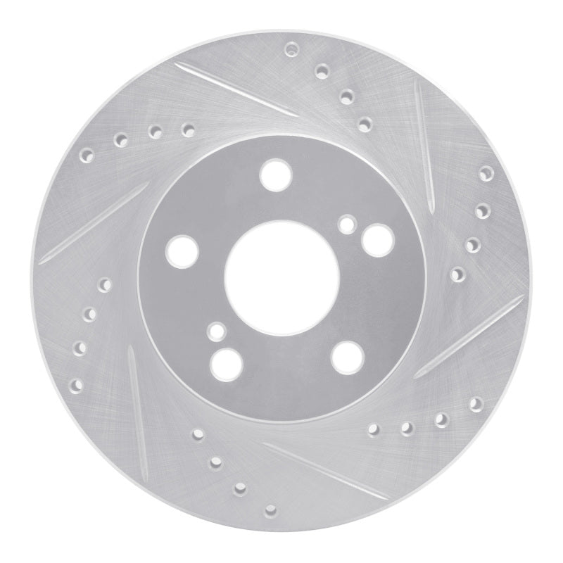 DFC 04-09 Toyota Prius Front Right Drilled & Slotted Silver Brake Rotor