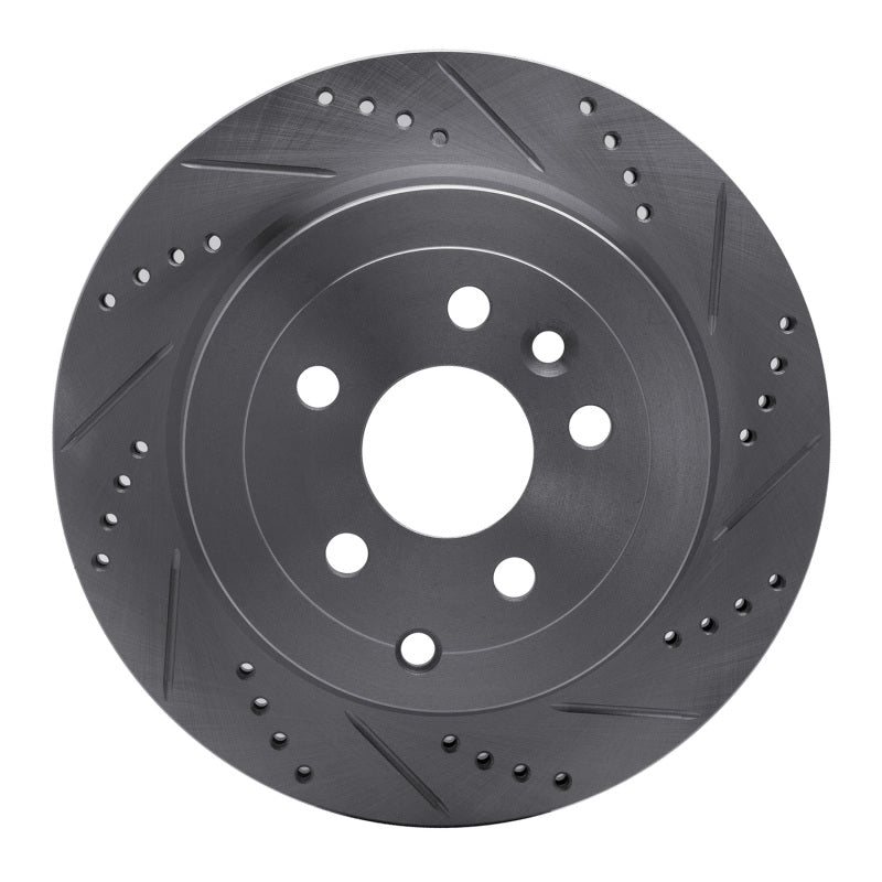 DFC 08-12 Land Rover LR2 Rear Right Drilled & Slotted Silver Brake Rotor