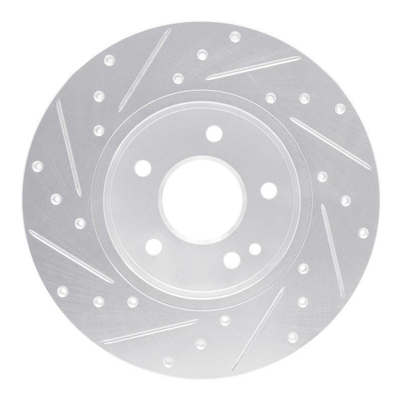 R1 97-98 Mercedes-Benz C230 Front Right Drilled & Slotted Silver Brake Rotor