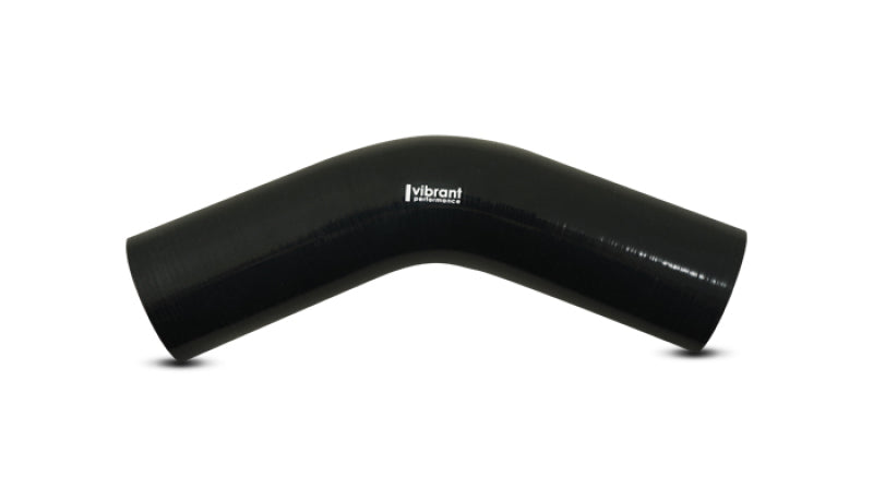 Vibrant 4 Ply Reinforced Silicone Elbow Connector - 2.5in I.D. - 45 deg. Elbow (BLACK)