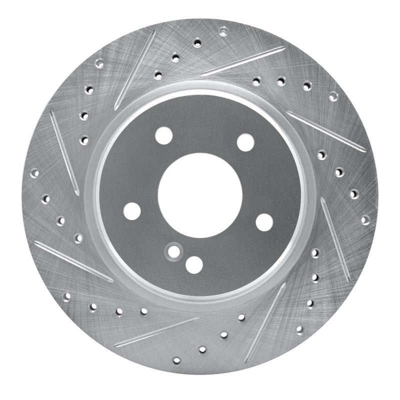 R1 98-09 Chrysler Crossfire Rear Left Drilled & Slotted Silver Brake Rotor