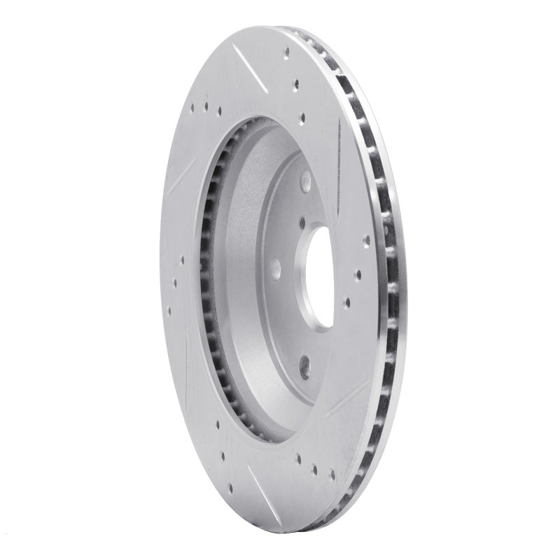 R1 19-25 Subaru Impreza Rear Left Drilled & Slotted Silver Brake Rotor