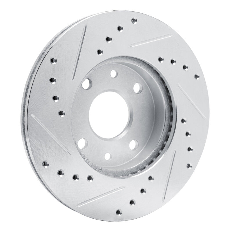 R1 94-00 Kia SPECTRA Front Right Drilled & Slotted Silver Brake Rotor