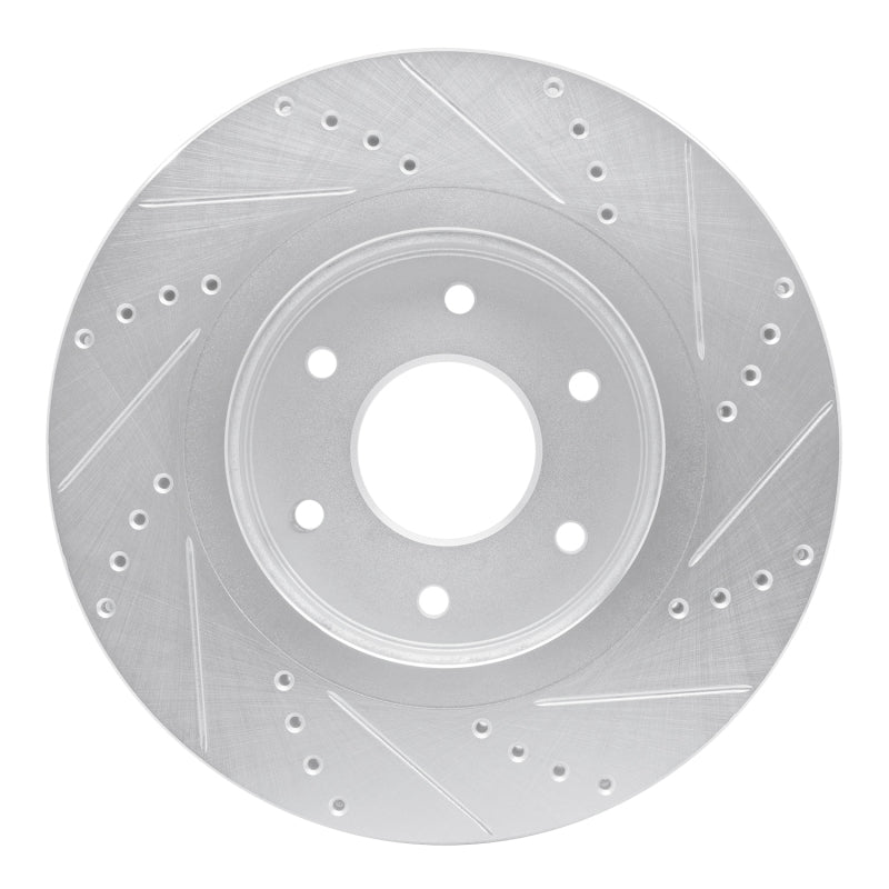 DFC 05-07 Infiniti QX56 Front Left Drilled & Slotted Silver Brake Rotor
