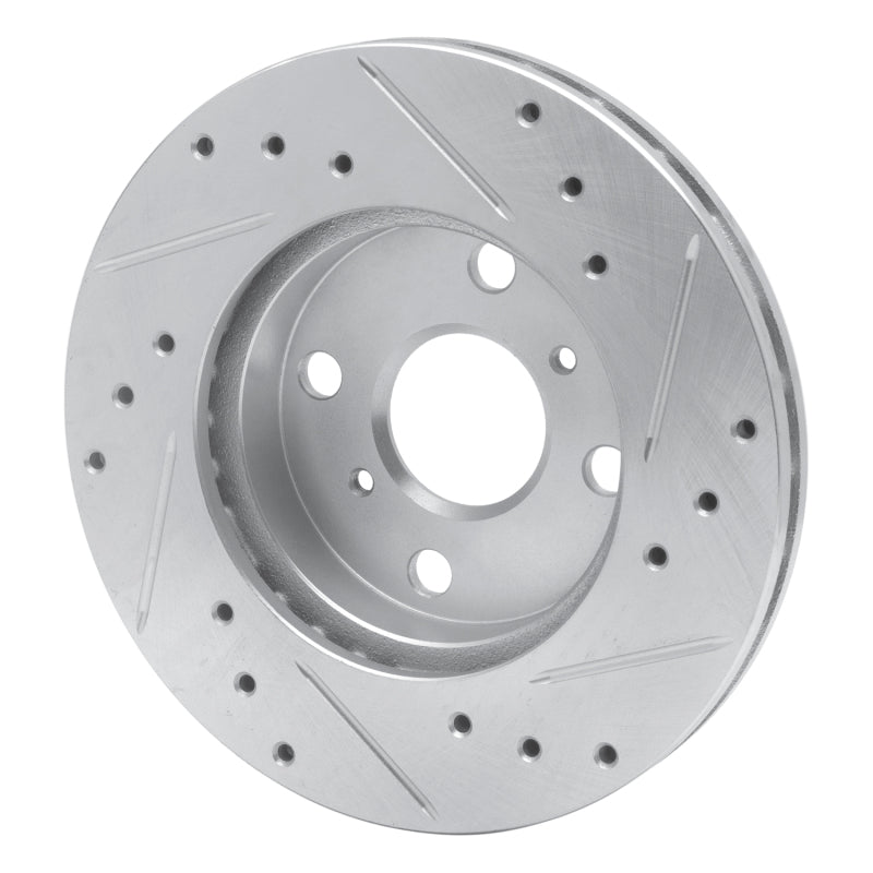 DFC 90-91 Toyota Celica Front Left Drilled & Slotted Silver Brake Rotor