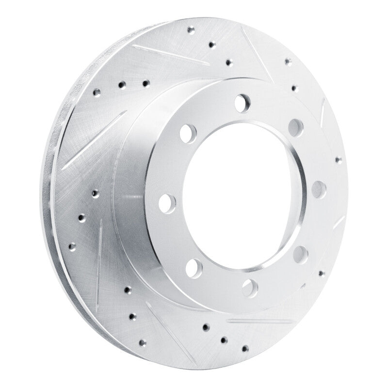 R1 80-93 Dodge W200 Front Right Drilled & Slotted Silver Brake Rotor