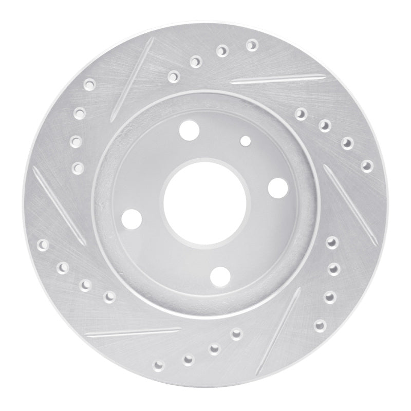R1 90-01 Ford Escort Front Right Drilled & Slotted Silver Brake Rotor