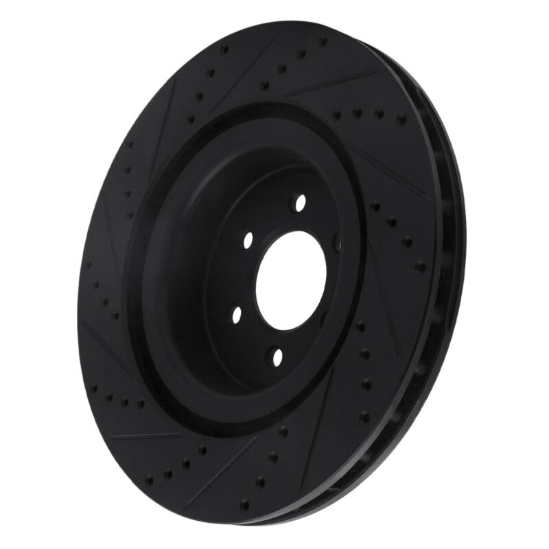 R1 2003-2017 Dodge Viper Front Right Drilled & Slotted Black Brake Rotor