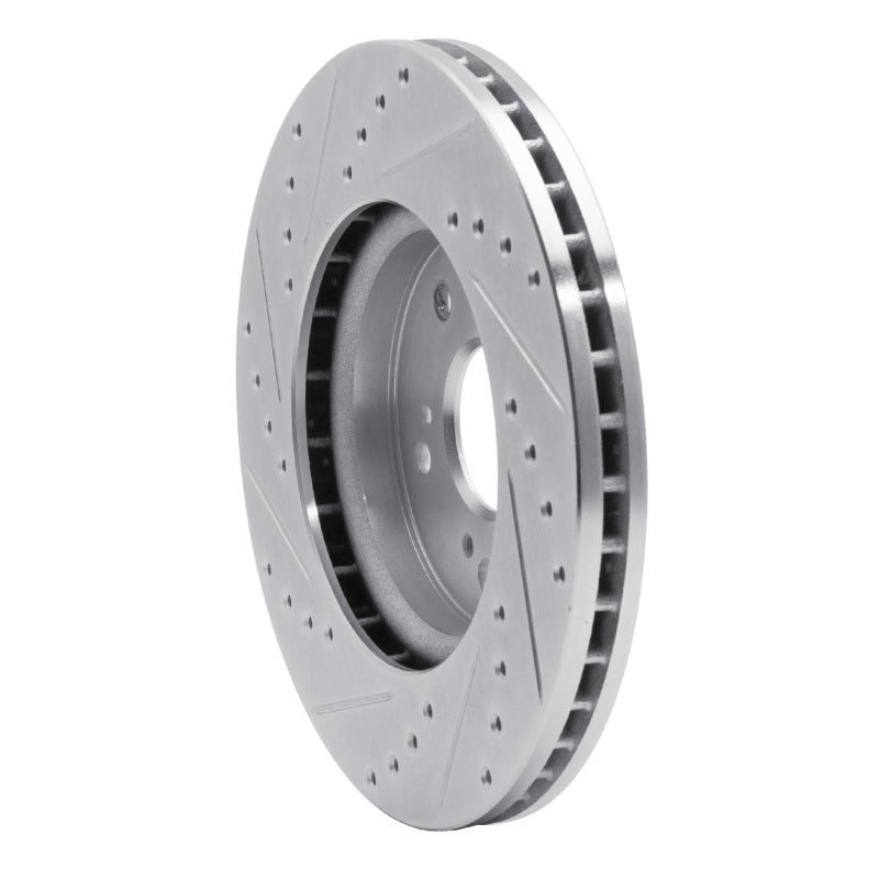 R1 07-16 Acura RDX Front Right Drilled & Slotted Silver Brake Rotor