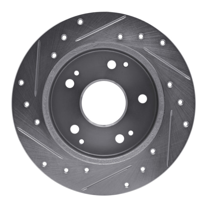 R1 97-01 Acura Integra Rear Right Drilled & Slotted Silver Brake Rotor