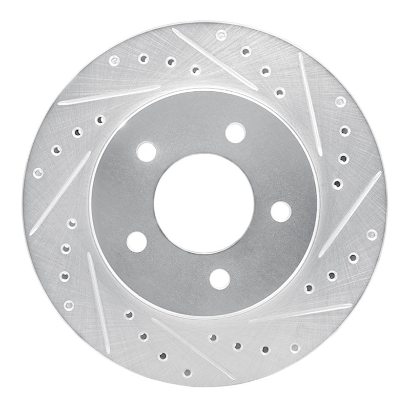 R1 87-90 Dodge DAKOTA 4WD Front Left Drilled & Slotted Silver Brake Rotor