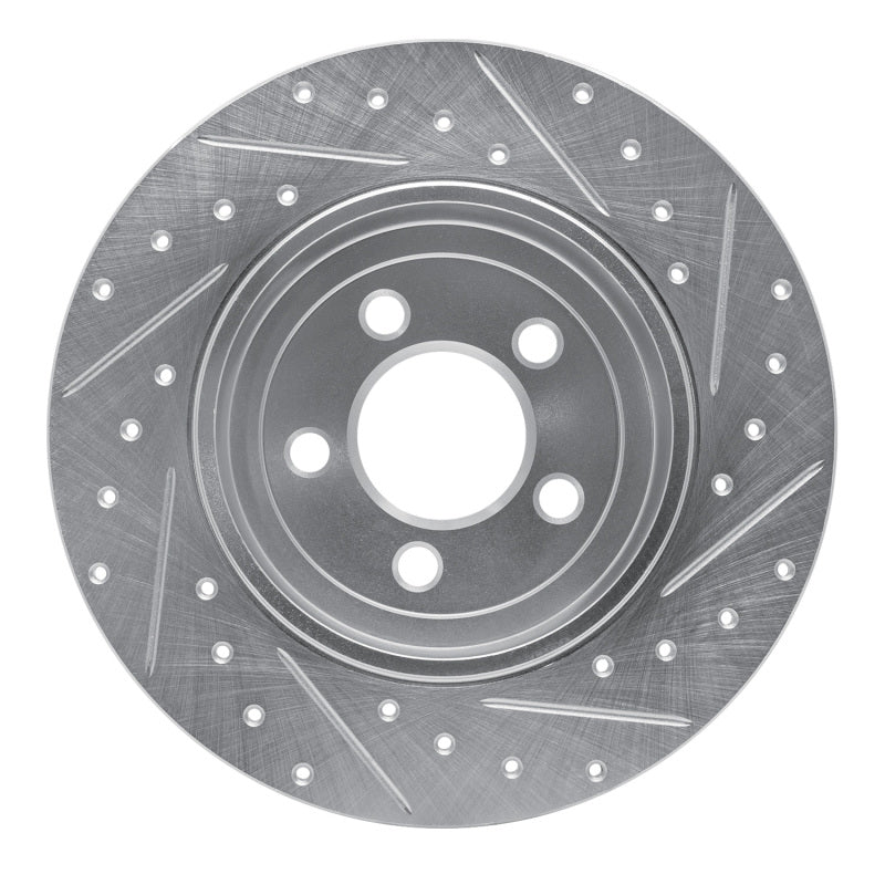 DFC 05-23 Chrysler 300 Rear Left Drilled & Slotted Silver Brake Rotor