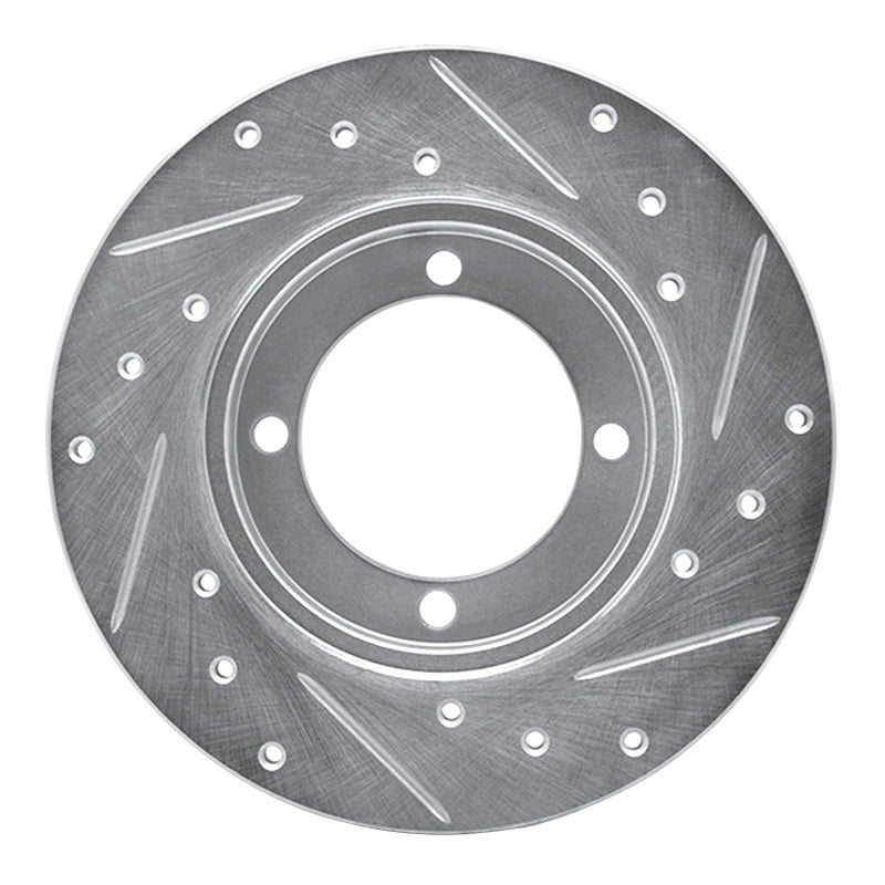 R1 91-92 Dodge COLT Front Left Drilled & Slotted Silver Brake Rotor