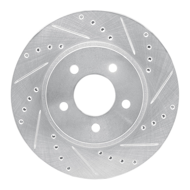R1 05-12 Ford Escape Front Right Drilled & Slotted Silver Brake Rotor