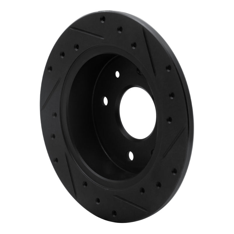 R1 86-88 Mazda RX-7 Rear Left Drilled & Slotted Black Brake Rotor