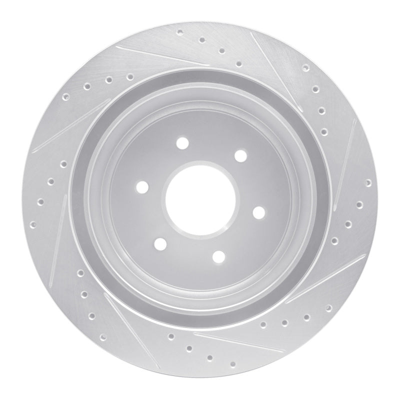 DFC 16-24 Nissan Titan XD Rear Left Drilled & Slotted Silver Brake Rotor