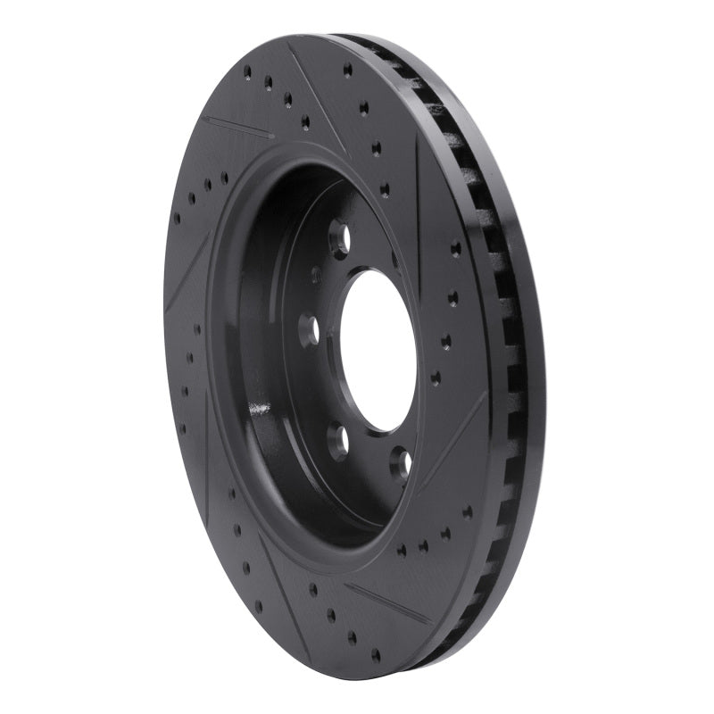 R1 07-21 Ford Expedition Front Left Drilled & Slotted Black Brake Rotor
