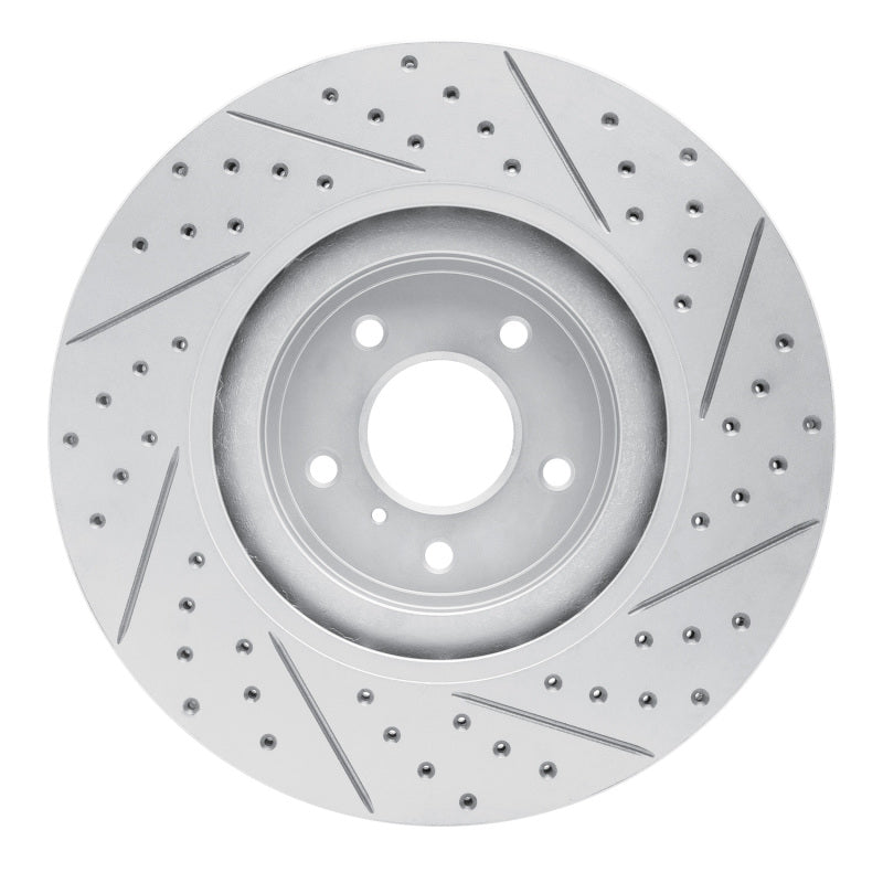 R1 08-25 Infiniti FX50 Front Left Drilled & Slotted Geo-Carbon Rotor